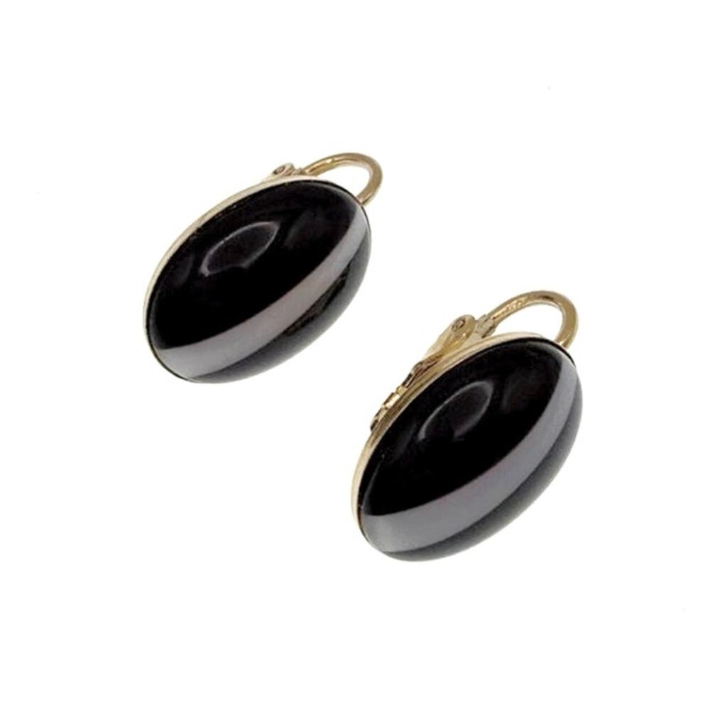 Vintage Black Lucite Clip On Earrings